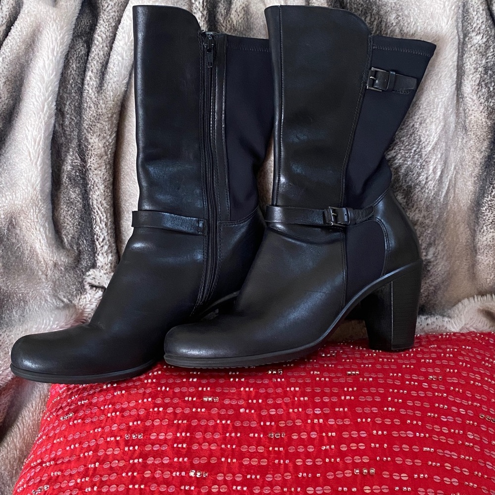 Combination Leather Stretch Comfortable Boots In … - image 3